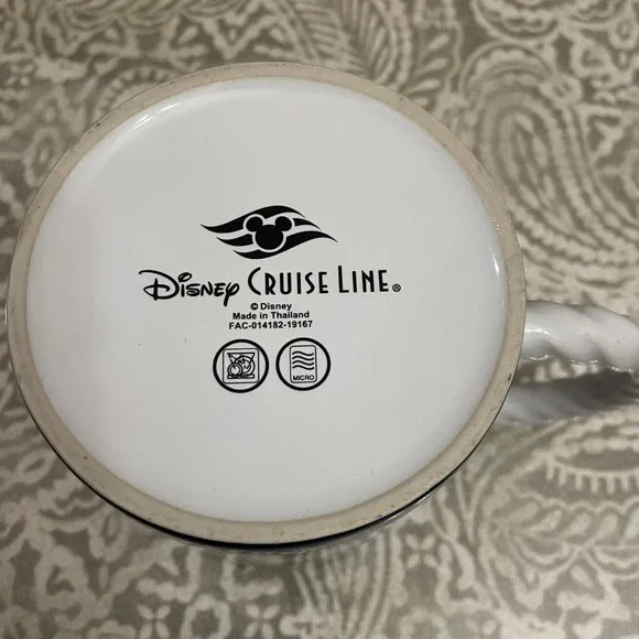 Disney Cruise Line Navy White Striped Rope Handle Coffee Mug FAC-014182-19167 - Picture 6 of 8